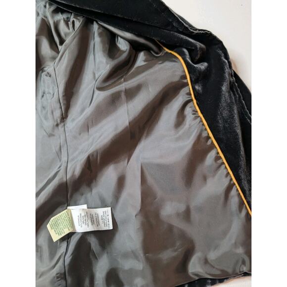 VTG 90s LL Bean Black Velvet Blazer Women’s Size 14 Silk Blend Gold Button... - Picture 11 of 14
